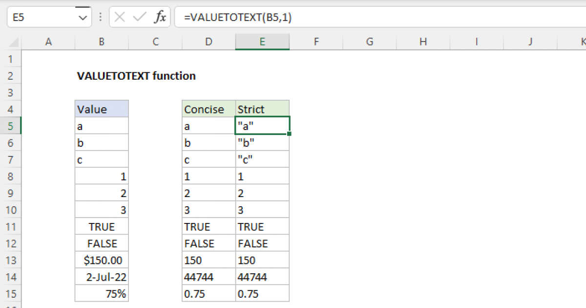 Excel Valuetotext Function Exceljet 2362